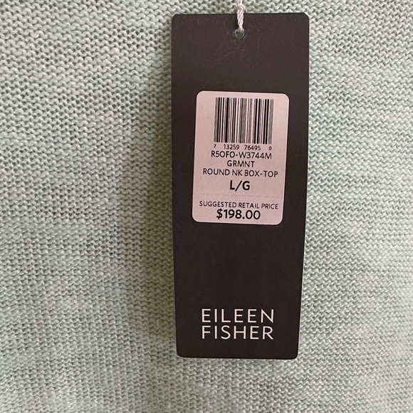 NWT Eileen Fisher organic linen/cotton round neck knit boxy top Sz L | $198 - Picture 10 of 13